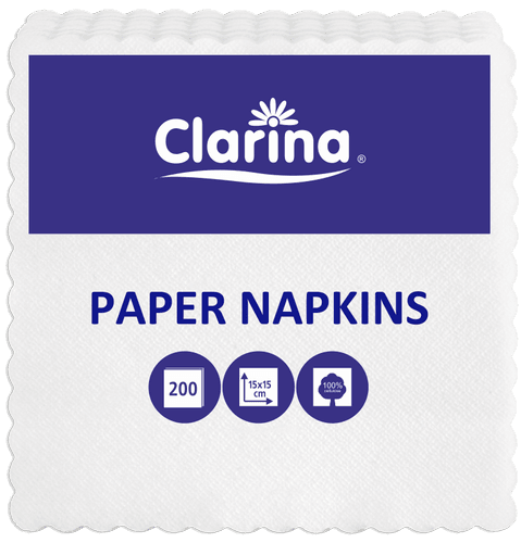 Serwetka 15/15 ząbkowana biała